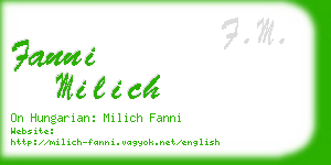 fanni milich business card